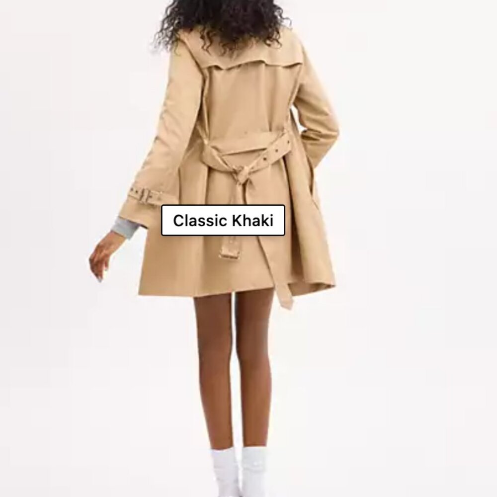 Coach Solid Mid Trench Coat NWT Khaki - Picture 3 of 7